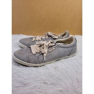 Taos Footwear Star Grey Wash Canvas Shoes- Size 7W